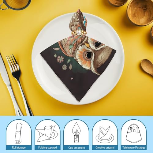 Servilletas de Tela Anime Owl 18x18 Pulgadas Pack 4 miniatura 7
