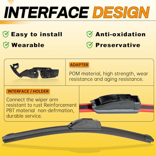 Autoboo AB2422 24 Inch And 22 Inch Windshield Wipers Blades (Pack Of 2),Oem Quality Premium All-Seasons Wiper Blades,Stable And Quiet Armor Wiper Blades thumb #5