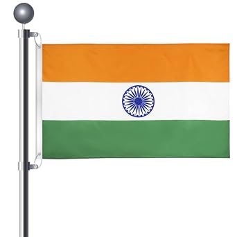 3x5 Ft 90 X 150cm Indian Flag Large Flag of India with 2 Brass Grommets India For Party Festival Procession Celebration Sport Activities Garden Home Indoor Outdoor Decoration | Indian National Flag Republic Day Party Street Home Room Sport Festival Parade Celebration Sport Activities Garden