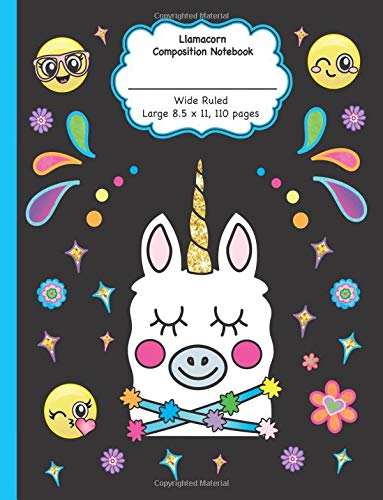 Llamacorn Composition Notebook, Wide Ruled Larg... [Large Print] 1725603969 Book Cover