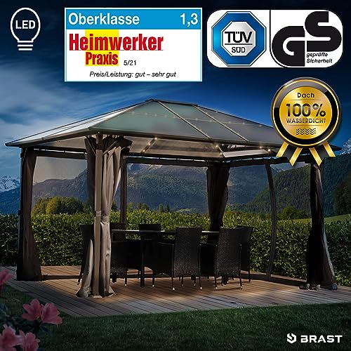 Pavillon 3×4 BRAT Aluminium Modell mit LED und Moskitonetz