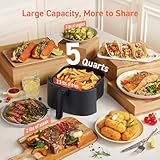 COSORI Air Fryer Pro 9-in-1, Compact 5QT, 450℉: Half Time & Chef-Grade Cook, One-Wipe Clean Glass Panel, 130+ In-App Recipes with Nutritional Info, Nonstick & Dishwasher-Safe Basket, Ceramic, Gray