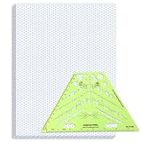 Isometric Graph Paper Pad and Isometric Piping Template, 8.5 x 11 Inch