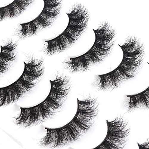 Wleec Beauty 7 Pairs 18mm False Eyelash Fluffy Thick 3D Faux Mink Lashes Handmade Dramatic Eyelashes FM79