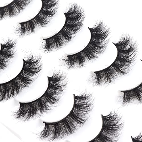 Wleec Beauty 7 Pairs 18Mm False Eyelash Fluffy Thick 3D Faux Mink Lashes Handmade Dramatic Eyelashes Fm79 #TOP3