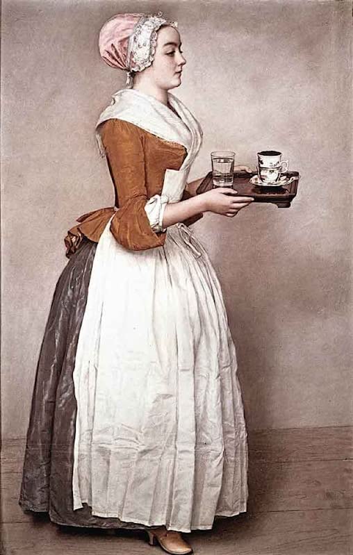 Toile la Chocolate Girl Jean-Etienne Liotard, l'art classique pour un salon chaleureux 60x90cm