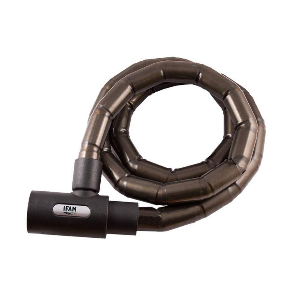 IFAM Antirrobo de Rótulas Moto Modelo Slide, Cable de Acero Reforzado con Blindaje Articulado, 1.50 MT Longitud, Candado Articulado Pitón Alta Flexibilidad, Color Gris, Seguridad y Protección