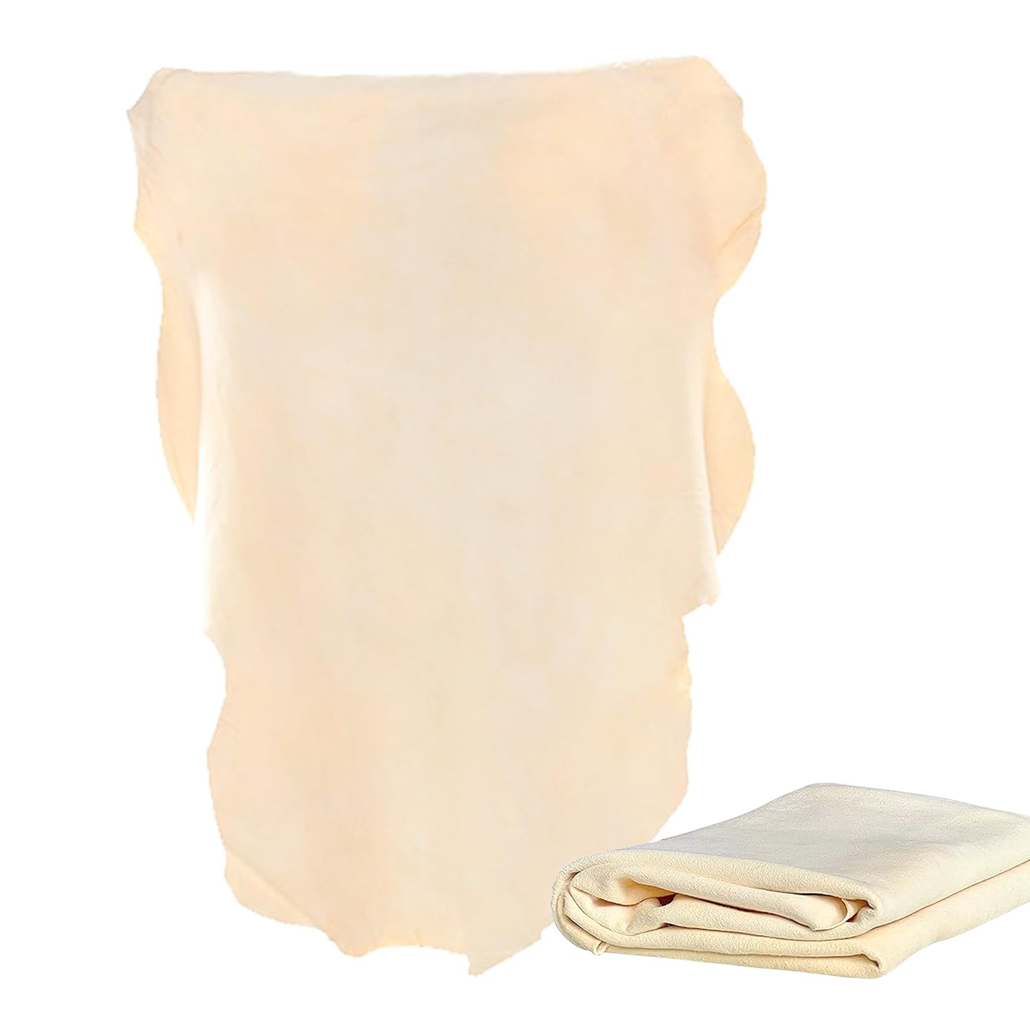 Ezranova 1 Pack Natural Chamois Leather Cloths for Cars – Super Absorbent, 60 x 40cm Car Drying Towels, Ideal for Cleaning Cars, Mirrors, Windows, and Glass