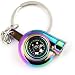 Maycom Creative Sleeve Spinning Turbo Turbine Turbocharger Keychain Key Chain Ring Keyring Keyfob (Neo Rainbow)