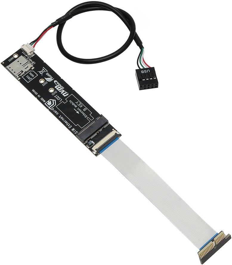 JMT PCI-E x1 to M.2 B-Key Adapter Card with SIM Card Slot Supports PCIe & USB Signal No Driver Required Compatible with 30x42 30x52mm Modules