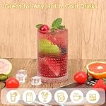 Hobnail Drinking Glasses Set of 8, 12 Oz Highball Glasses & 10 Oz Cocktail Glasses, Clear Embossed Boho Glass Cups Kitchen Bar Tumbler Glassware Set for Whiskey, Beer, Juice, Milk