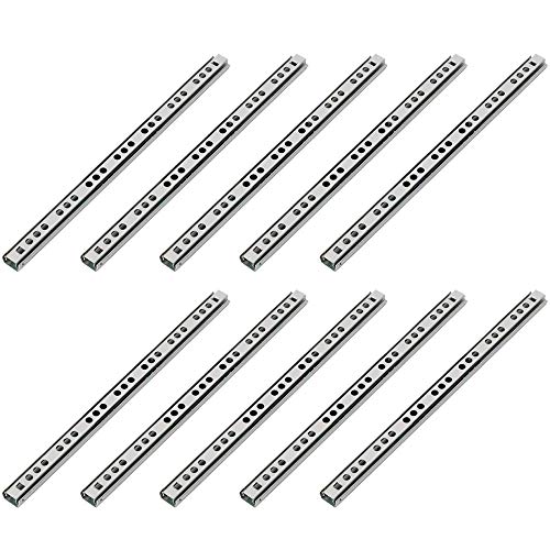 Preisvergleich Produktbild Mdurian 10 x 18" Schwerlast 17mm Hoch Schubladenschienen Teilauszug Rollenauszug Teleskopschiene Kugelführung 438mm Länge Küche Kabinett Schreibtisch Kapazität