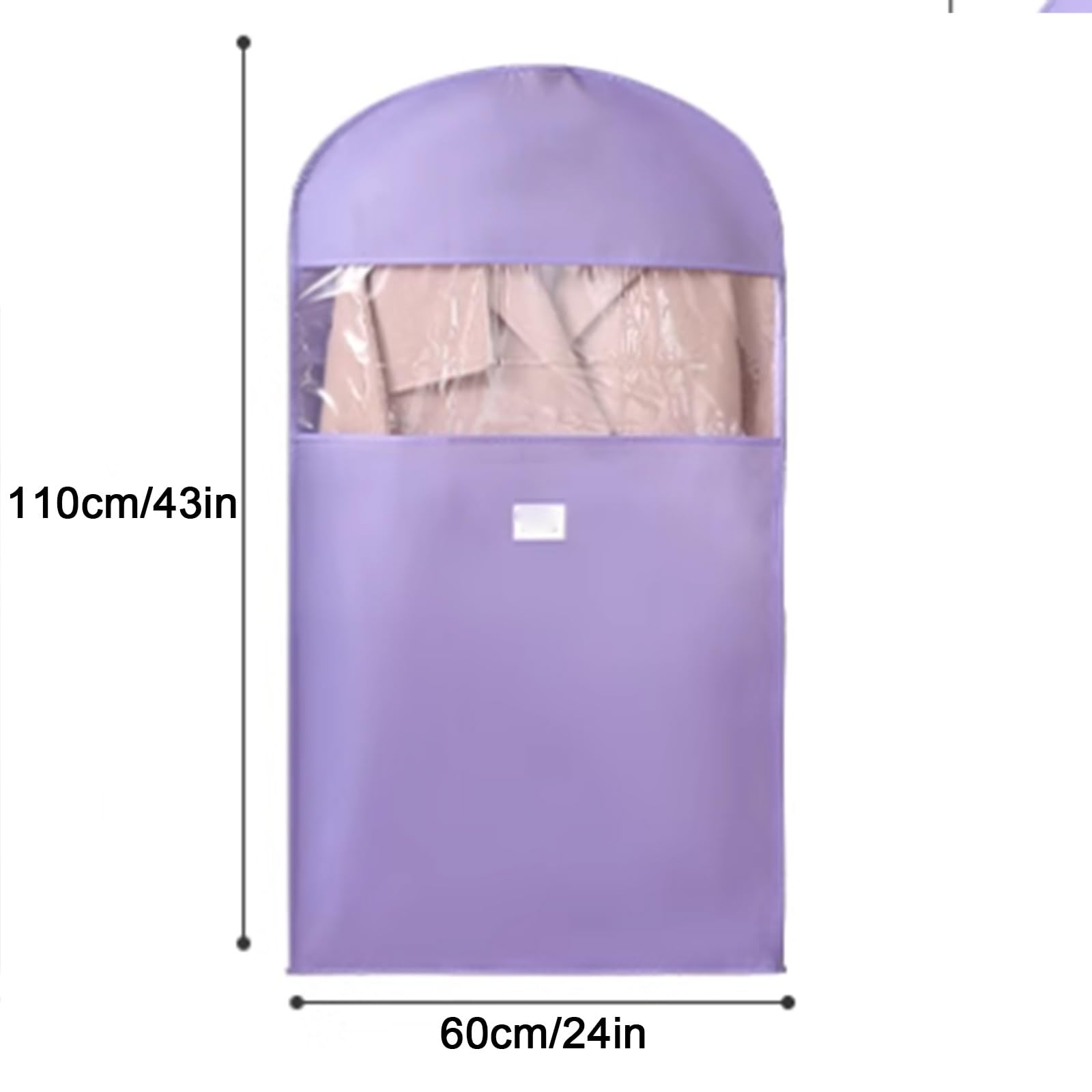 Paquete de 10 Fundas Ropa de Tela no Tejida, Funda Traje con Ventana Transparente y Cremallera para Vestidos, Abrigos y Uniformes(60x110cm/24x43in)