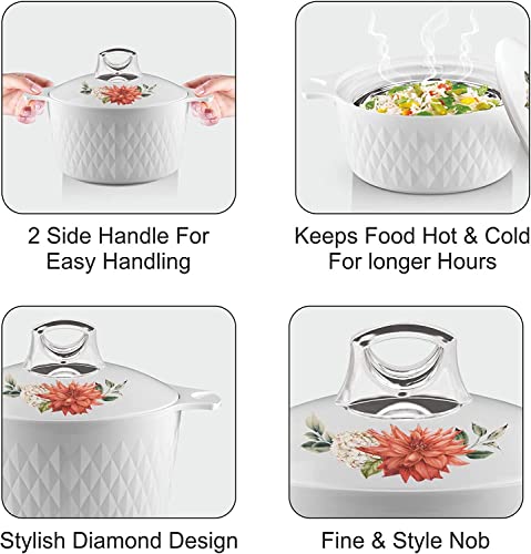 Tmvel Casserole Hotpot, Stainless Steel Insulated Hot Pot, Food Warmer, Keeps Food Warm For Hours Set (2500Ml, 3500Ml, 5000Ml) (Beige) #TOP6