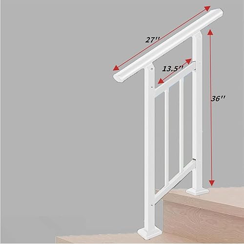 Miniatura 2 de Barandillas de mano para escalones al aire libre, pasamanos de 2 escalones para escaleras interiores y kit de barandilla para escaleras interiores,