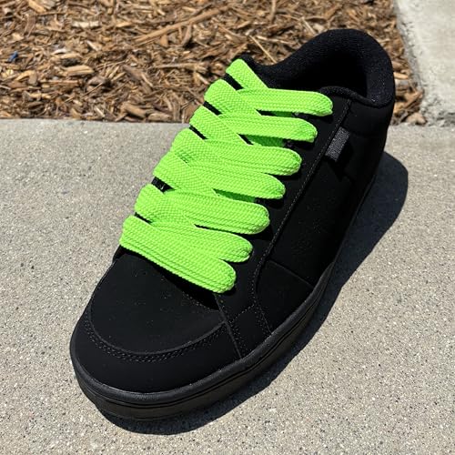 Image of BUCKLE CITY Thick Flat 3 /4 inch Wide Shoelaces Solid Color Strings for All Shoe Types - Chunky Fat Laces for Sneakers, Boots