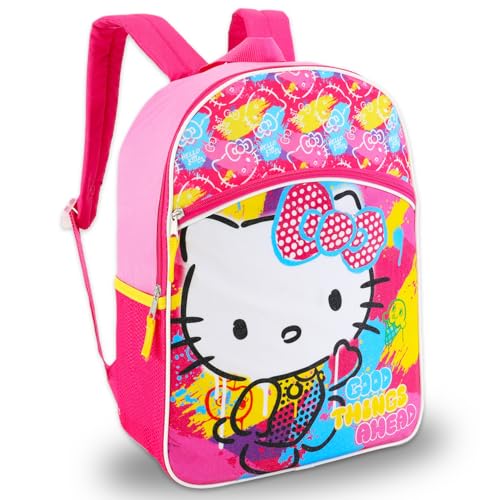 Hello Kitty Backpack with Lunch Box Set - Bundle with School Bag, Lunch Bag, Stickers, Water Bottle, More | Hello Kitty School Supplies Pack for Kids2
