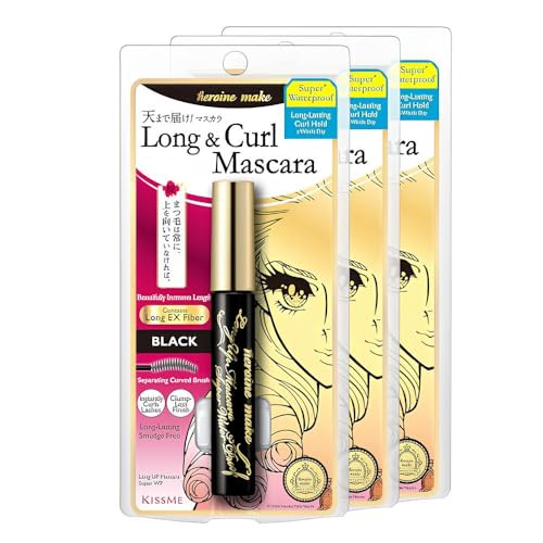 Image of Heroine Make by KissMe Waterproof Mascara Black | Volumizing, Lengthening & Smudge-Proof Formula | Waterproof Mascara for Long-Lasting Curl & Volume | Made in Japan | 3 Pack