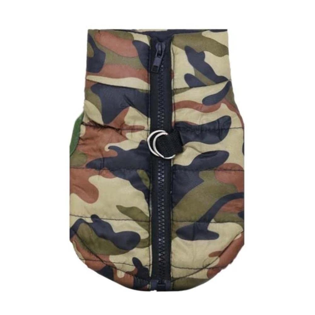 Manteau chiens imperméable et gilet camouflage rembourré en coton chaud pour l'hiver