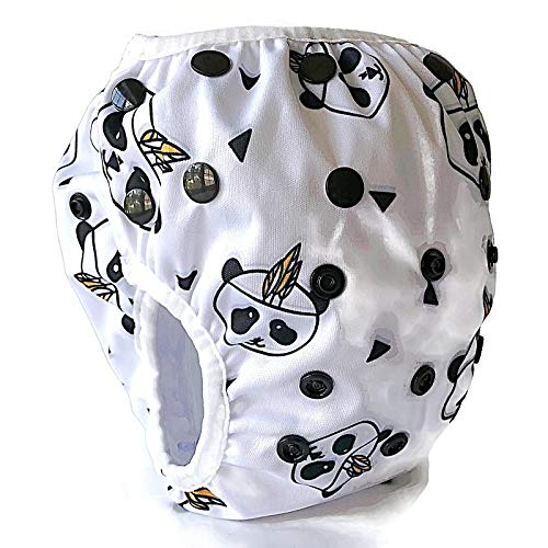 GO MAMA REUSABLE Adjustable Swim Diaper Organic fabric (Panda)