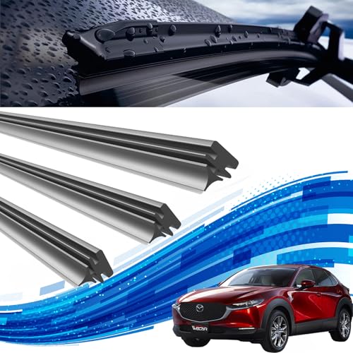 Amazon | マツダ CX-30 ワイパー 替えゴム 適合サイズ 純正互換品 交換セット 天然ゴム 運転席 助手席 リア ３本セット DMEP  DM8P DMFP WeCar | ワイパーブレード | 車＆バイク LNJING カラフルハイブリッドワイパーブレード マツダ CX-30 2019年以降対応(Yellow,MAZDA_CX-30 2