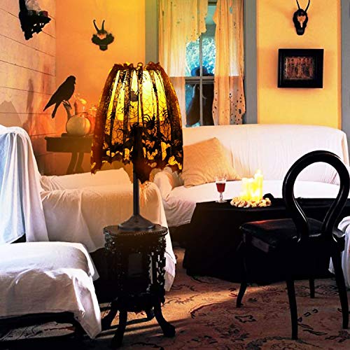 Partyprops 3Pcs Halloween Lamp Shade Cover Decoration, Black Lace Ribbon Spider Web Lampshades Cover Topper Scarf For Festive Party Indoor Decor Supplies, Large 20 X 60 Inch Spiderweb Lamp Shade Cover #TOP4