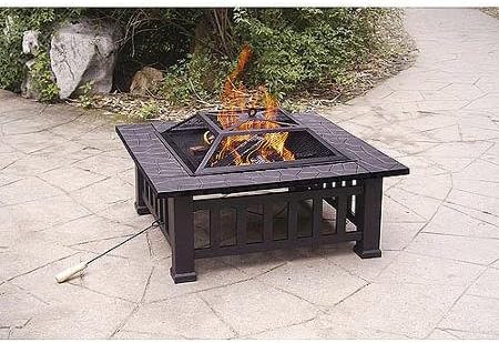 This 32" Fire Pit Is Rust Resistant and Easy to Assemble. This Outdoor Fire Pit Kit Has a Faux Stone Finish Making It the Perfect Patio Accent in Your Backyard.