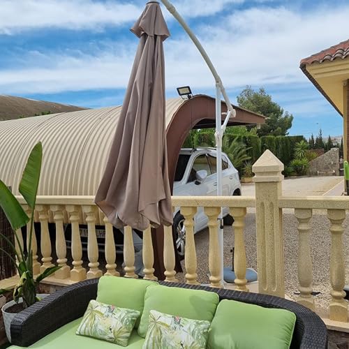 Copertura di ricambio per ombrellone da giardino, 2 m, 2,7 m, 3 m, resistente ai raggi UV, per esterni, per ombrellone da giardino a sbalzo, con 6 o 8 bracci