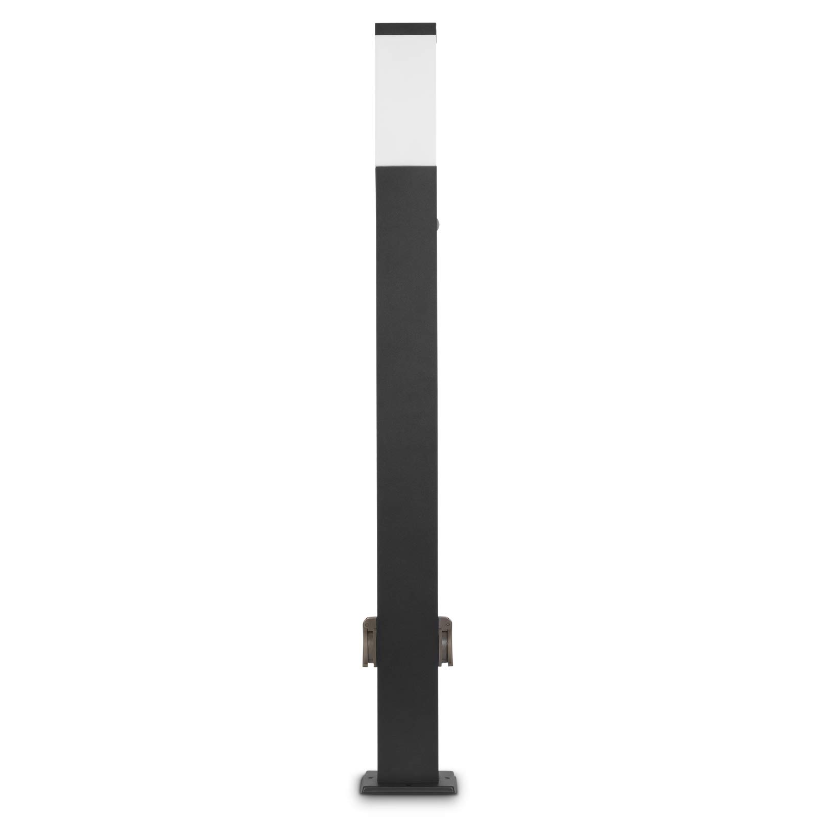 Grafner XL Wegeleuchte mit Bewegungsmelder und 2 Steckdosen, Höhe: 100 cm, Aluminium, E27, schwarz anthrazit, Wegleuchte Weglampe Gartenlampe Gartenleuchte Standlampe Außenstandleuchte Pollerleuchte