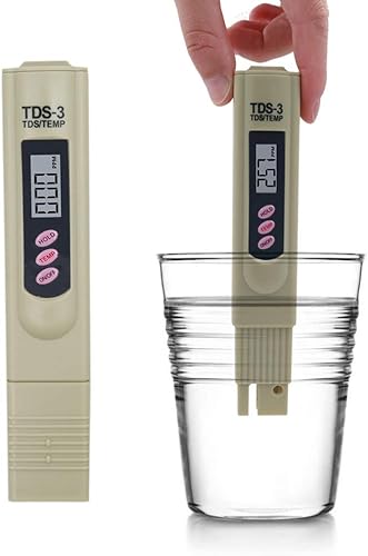 Medidor digital TDS, probador de agua PPM, rango de medición de 0-9999 ppm, ideal para agua potable, piscina, acuarios, hidroponía (gris) (TDS)