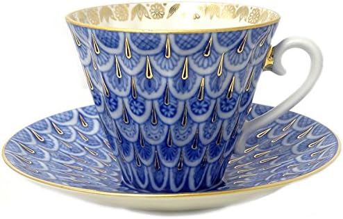 Lomonosov Porcelaini Cup and Saucer Forget me Not 2pc