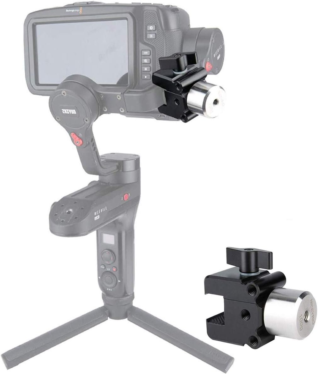 NICEYRIG Gimbal Counterweight Clamp Kit with 3.5 OZ 1 Unit Counter Weight for DJI RS3/RS3 Pro/RS2/RSC2/Ronin S SC, Zhiyun Weebill Lab/Crane Series - 324