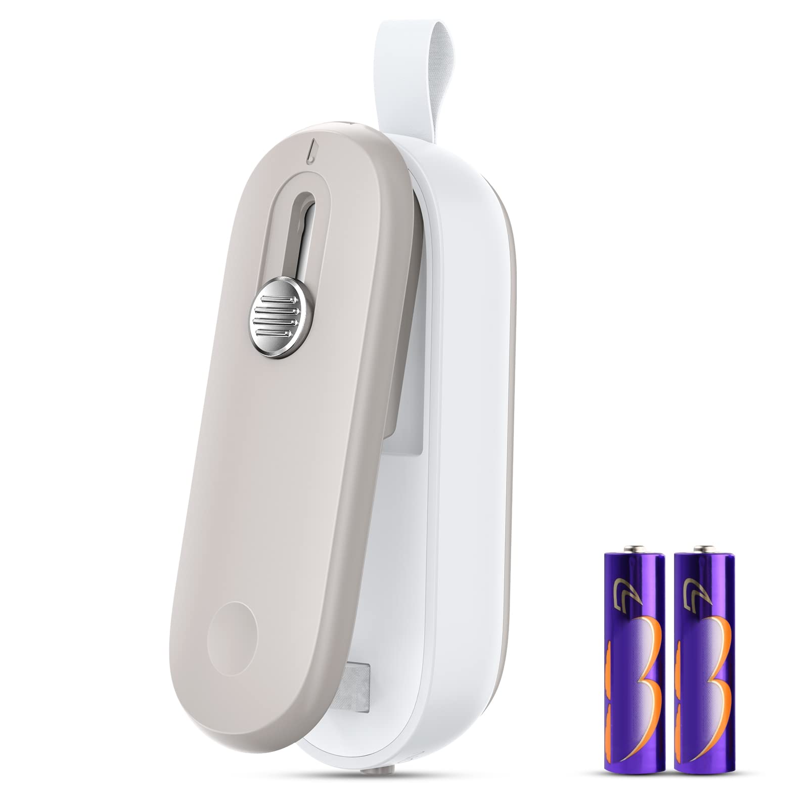 FEPPO Mini Bag Sealer, Bag Sealer with Cutter 2 in 1 Heat Sealer, Portable Chip Sealer Handheld Food Sealer Mini Sealing Machine For Plastic Bags Chip Bags Food Storage (Battery Included)