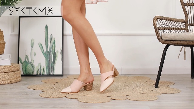 Amazon.com | Syktkmx Womens Cutout Backless Chunky Stacked Mules