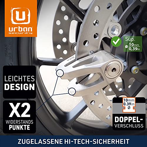 Bremsscheibenschloss Urban Security UR210S für Motorräder und Scooter