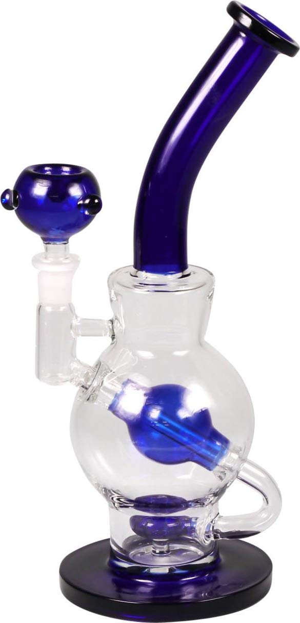 Bong de cristal desconocido, 28,5 cm, diámetro de 70 mm, cabeza de 14,5 cm.