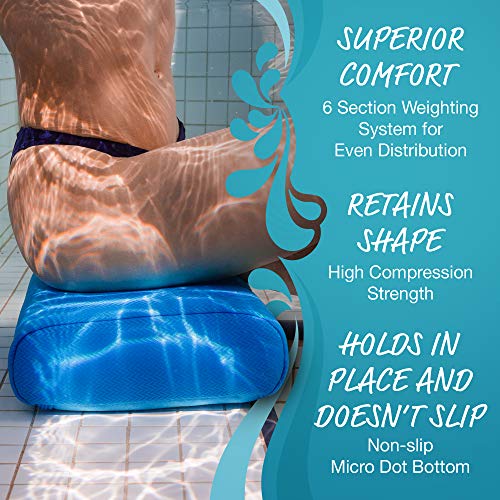 Star Splash Hot Tub Booster Seat, 15 x 12 x 5 Inches - Bath Cushion with Non-Slip Micro Dot Bottom and 6 Weight Sections - Quick Dry Inflatable Hot Tub Accessories for Adults and Kids