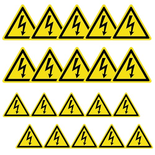 NLONLL 20 Pcs Electrical Hazard Warning Safety Sign Sticker Danger High Voltage Stickers Warning Signs Labels Self Adhesive Vinyl Warnings Signs Electrical Safety Stickers (5cm/10cm)