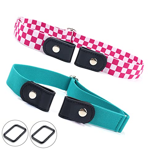 2 Pieces Detachable Buckle Stretch Belt for Girls Buckle Free Kids Belt Belts for Jeans & Pans & Skirts