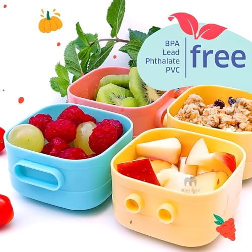 Image of Cots and Cuddles Transparent Stackable Portable BPA Free Food Grade Material Food Snack Container for Infant Baby Toddler Kids 120ml (4pc)