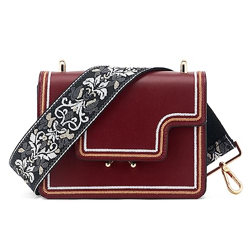 Image of Wide Shoulder Strap Adjustable Replacement Belt Guitar Style Crossbody Bag Handbag Strap Multicolor Canvas Straps(Wide:2in)(Color51)