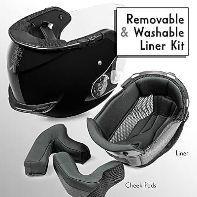 VCAN V88 3/4 Open Face Motorcycle Scooter Helmet ECE & DOT Approved
