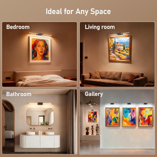 Image of Glendan 24 inch Brighter Picture Lights for Wall, Wireless Art Light