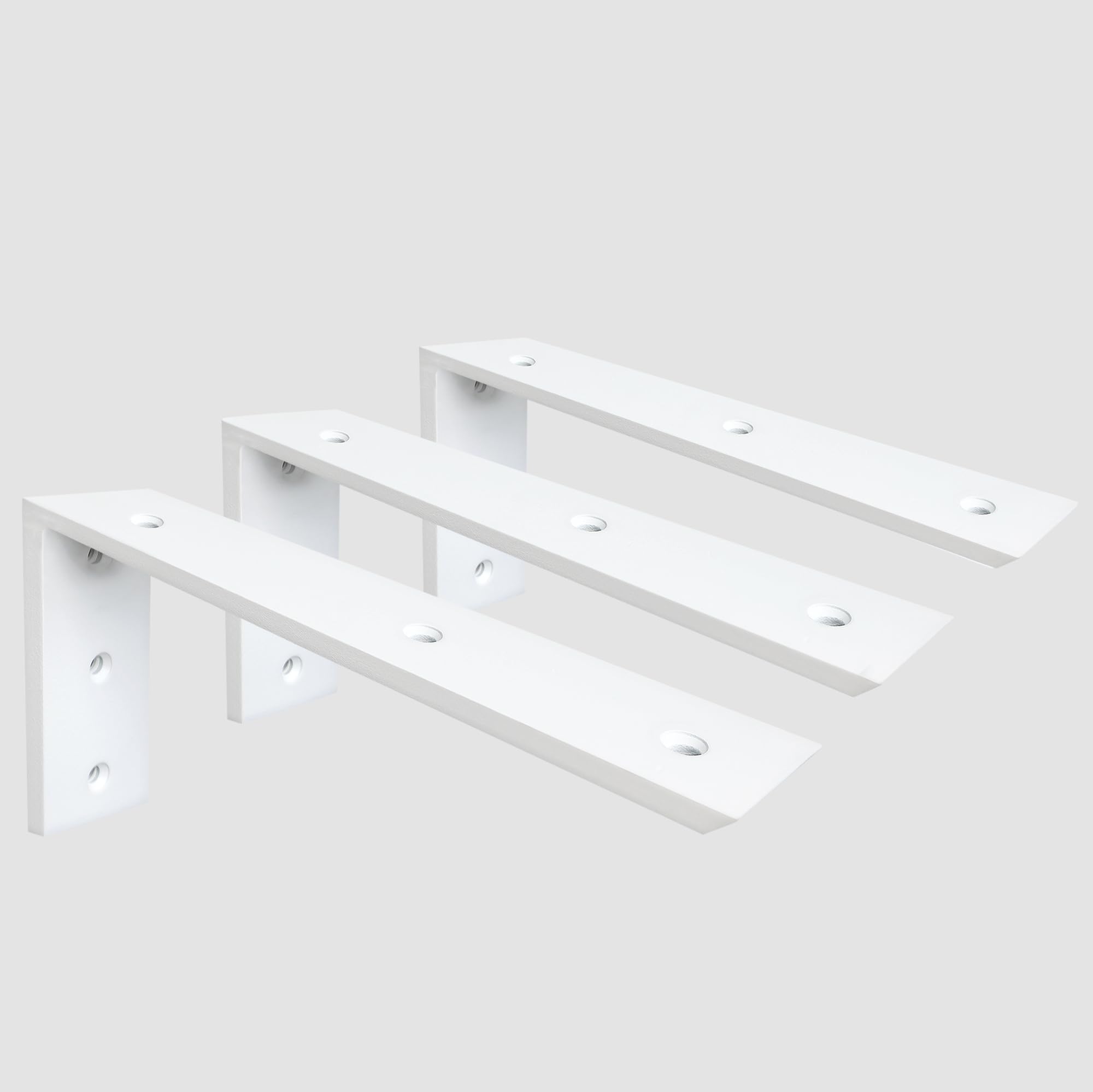 Winker Countertop Support Bracket 2 Pack Heavy Duty 3/8" Thick L Shelf Bracket 10" x 6" x 2.5" White Metal