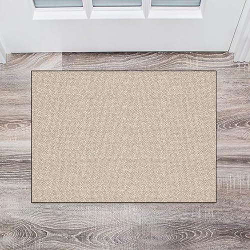 CUIMEI Alfombra Rectangular 100 x 210 cm Antideslizante Anti Manchas Alfombra Bebe con Respaldo de Goma para pasillos salita y entradas, Color Crema
