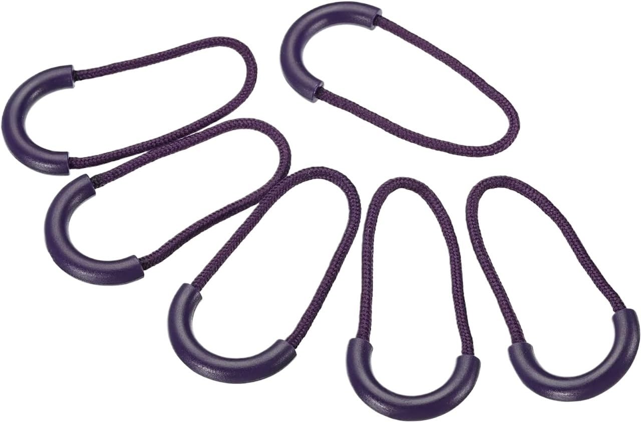 Zipper Pull Replacement Parts, Plastic Zipper Pull Replacement 100 Pieces Multicolor(Purple)