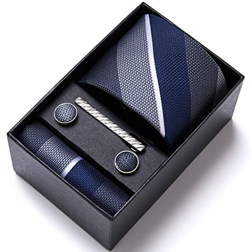 Set de corbata, pañuelo y gemelos para hombre