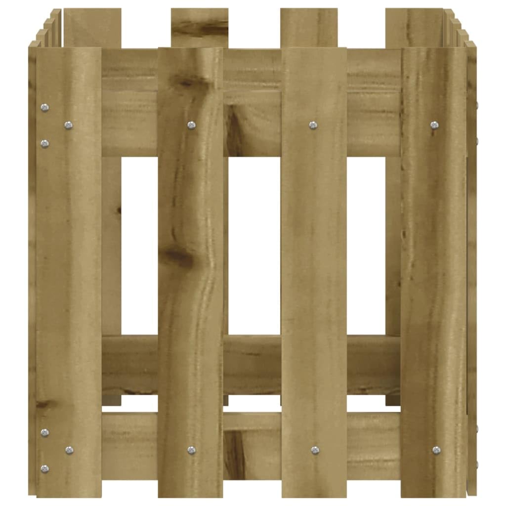 Fioriera a doghe in legno di pino impregnato in autoclave, 40 x 40 x 40 cm, resistente alle intemperie, per giardino, balcone, terrazza, vaso versatile con foro di drenaggio