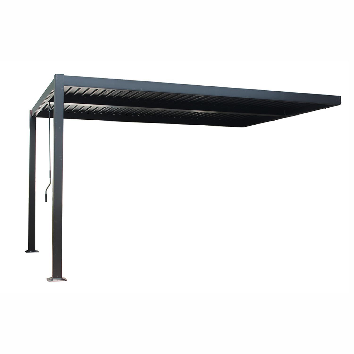 CONCEPT USINE Pergola Bioclimatique Adossée SIFNOS Aluminium Noir 4x3m | Qualité Premium, Design Épuré & Fonctionnel, Mobilier Contemporain, Confort & Durabilité