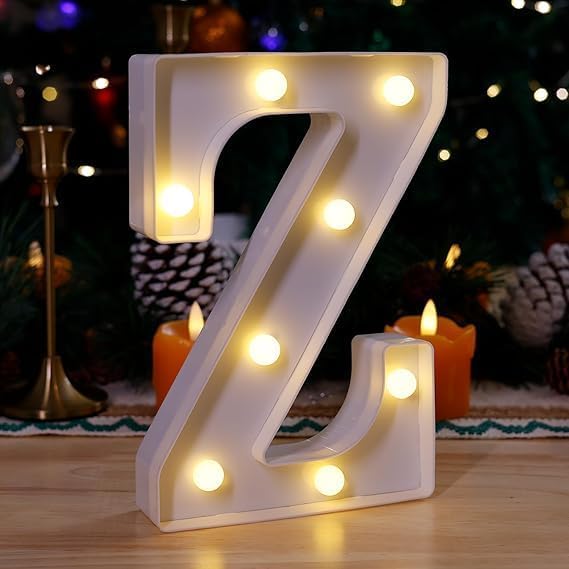 LED Marquee Letter Lights, Light Up Silver Letters Glitter Alphabet Letter Sign Battery Powered for Night Light Birthday Party (Z)